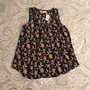 NWT LOFT Navy Floral Tank Top Blouse